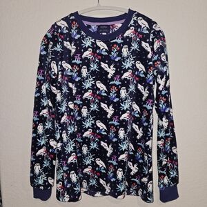 Vera Bradley Navy Owl Print Pajama Top